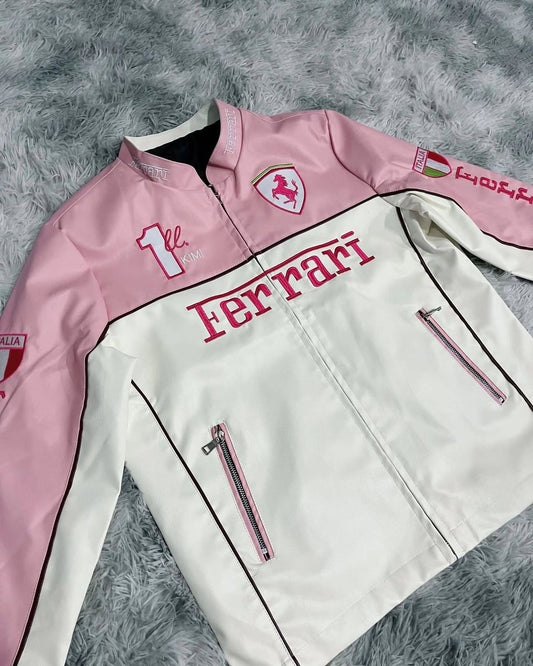 Limited Edition Pink F1 Inspired Leather Jacket